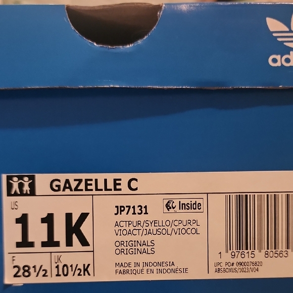 🆕 Adidas Gazelle Purple and Yellow Sneakers - Picture 8 of 9